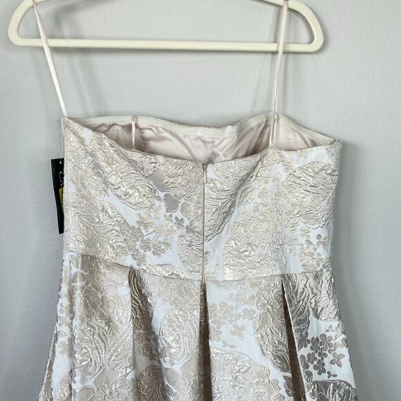 CACHET NY Ball Gown Dress Size 12 Brocade Gold Cream Princess New NWT High Low - Picture 9 of 9